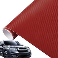 Automobilio kėbulo plėvelė 127x30cm Lipni plėvelė rulone 3D Automobilių išorės plėvelė Vandeniui atspari lipni plėvelė rulone Atspari įbrėžimams Sunkvežimiui, visureigiui raudona