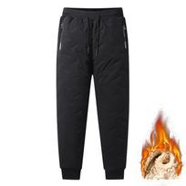 Winter Mens Fleece Lined Sweatpants Warm Thickened Oversized Ski Snow Pants Outdoor Water Proof Joggers Streetwear Men Trousers L juoda