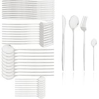 40 Pcs Food Grade Stainless Steel Silverware Dining Cutlery Sets, Forks and Spoons Tableware Flatware Service for 10 People sidabras