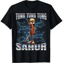 [Graphic tee] 100% Cotton Unisex Tung Tung Tung Sahur T-Shirt women graphic S įvairiaspalvis