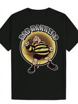 Casual Summer T-shirt with  Bad Manners  Graphic - Black Polyester S įvairiaspalvis