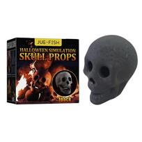 Ceramic Fire Pit Skull Halloween Festive Supplies Fireplace Burn Skeleton Party Ornament Scene Layout for Haunted House Desktop