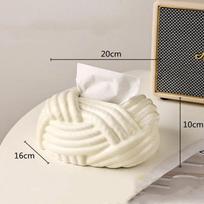 Ceramic Tissue Box Silver Twine Grain Napkin Carton Toilet Paper Holder Napkin Dispenser Holder Home Decoraction Organizers