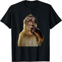 Mąstantis beždžionės memė T-shirt unisex T-shirt S įvairiaspalvis