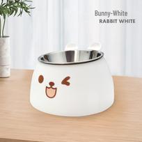 Pet Bowl with Neck Protection: Anti-Choking, Anti-Tip Stainless Steel Cat and Dog Bowl, Cartoon Design