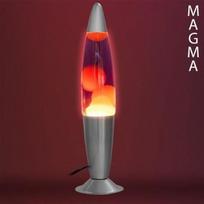 Lampe à Lave - Magma - Vintage - Rouge - Métal et Verre - 1 Ampoule