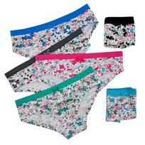 Ladies Pantites Cotton Underwear Women Sexy Floral Half Hips Cover Low Rise Briefs Knickers Lingerie  6 Pcs/set M