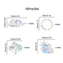 16Pcs Rainbow Suncatcher Window Clings Anti Collision Window Stickers Decals for Birds