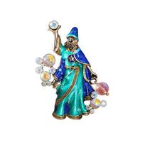 Vintage Palace Style Women Men Wizard Pendant Badges Brooch Retro Classic Unisex Party Banquet Festival Accessoreis Pines