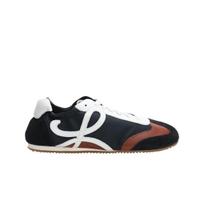 Loewe Anagram Ballet Runner In Nylon And Calfskin Black White Brown EU 42
