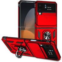 Suitable for Samsung Z Flip 6 Ring Anti fall Folding Mobile Phone Case Z Flod 7 Sergeant Push Window Protective Case Samsung Z Flip 4