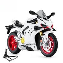 1/10 Ducati V4S S1000RR H2R Alloy Die Cast Motorcycle Model Vehicle Collection Sound and Light Off Road Autocycle Toys Car balta
