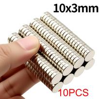 10x3mm Super stiprus neodimio magnetas N35 NdfeB Nuolatinis magnetinis imanes Apvalūs galingi magnetai Šaldytuvo magnetas