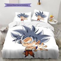 Mielas animacinis Son Goku rašto patalynės komplektas, antklodės komplektas, antklodės užvalkalas, pagalvės užvalkalas, namų gimtadienio dovana (1 * antklodės užvalkalas + 2 * pagalvės užvalkalai, be šerdies) 135x200cm