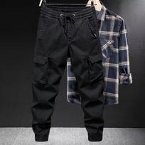 XS-5XL Sportinės kelnės Vyriškos Krovinių kelnės Raišteliu surišamas juosmuo Daug kišenių Kombinezonai Kelnės su gumine juosta ties čiurnomis Streetwear Hip Hop Ilgos kelnės XXXXXL juoda