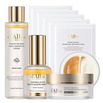 d'Alba White Truffle Maitinantis odos priežiūros rinkinys (Tonikas 155ml + Dvigubas serumas 30ml + Dvigubas kremas 70g + Lakštinės kaukės 5 vnt.)