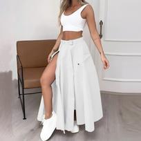 Women's Fashion Casual Color Vest Skirt Long Skirt Set XXL balta