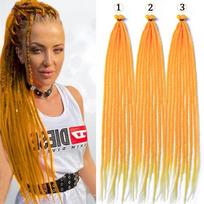 26  Synthetic Crochet Red Dreadlock Extensions100% Handmade Single Ended Dreads Reggae Style for Girls(10 Strands/PC,3PCS) 26inches oranžinė