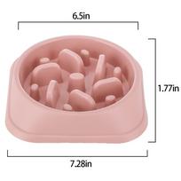 Pet Dog Slow Feeder Bowl Anti Choking Slow Feeder Dish Bowl Non-Slip Puzzle Dog Food Bowls for Small Dogs and Cats Fast Eaters M rožinė