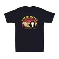 Father's Day Cat Dad Gifts Vintage Best Cat Dad Ever Vintage Sunset T-Shirt S įvairiaspalvis