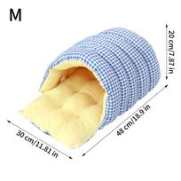 Pet Sleeping Cave Winter Warm Enclosed Bed Kitten Sack Bed Cozy Sleep House Warm Nest For Indoor Home Bedroom Living S mėlyna