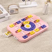Anti Choking Interactive Dog Puzzle Toy Durable Rotating Slow Food Bowl with Sound Pet Food Dispenser Feeding Toy rožinė