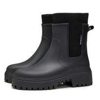 Moterų lietaus batai Madingi vidutinio blauzdos ilgio guminiai botai Elastingi įslystami lietaus batai moterims Vandeniui atsparūs sodo darbo batai Botas Lluvia 36