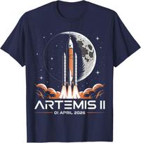 Artemis II Launch to The Moon Space Mission 2026 Astronaut Unisex T-Shirt S įvairiaspalvis