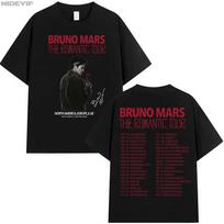 Bruno Mars The Romantic Tour T Shirt for Men Women Hiphop Streetwear Oversized Tops Cotton T-Shirt BM5 4XL