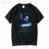 Cult Classic Movie Heat Al Pacino Robert De Niro Poster Black T Shirt vintage Washed Slightly Versatile graphic Breathable S įvairiaspalvis