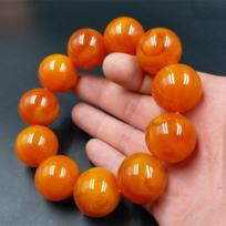 Chicken Fat Yellow Imitation Beeswax Round Bead Bracelet - Sizes: 18/20/22/24mm 18mm Round Bead Bracelet