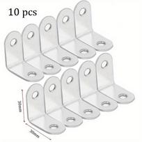 10 vnt. L formos kampainis, sutvirtinimo plokštelė, jungtis, stačiakampis kampainis 0074-4pcs-silvery