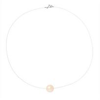 Vėrinys - Perlinea - AAA+ Gėlavandeniai Kultivuoti Perlai - 9-10 mm - 925 Sidabras - Skaidrus Nailonas rožinė