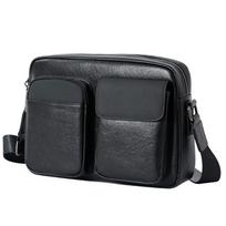 Men's Trend Crossbody Bag Genuine Leather Casual Commuter Postman Bun Top Layer Cowhide Fashion Large Capacity Shoulder Bag juoda