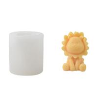Lion Candle Silicones Molds, Animal Silicone Candle Molds for Making Candle Soap Gypsum Decorations Holiday Present 1 white