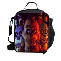 Five Nights At Freddy's School Outdoor Lunch Bag Durable Polyester Material Insulation Package Red