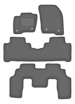 Velour car mats graphite for: Ford S-MAX MK2 7-seater (2015-)