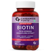 Carbamide Forte Biotin Hair Growth Tablets for Men & Women | Hair Vitamins Supplement 90 Veg Tablets