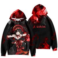 Japonų Anime Date A Live Mergina Tokisaki Kurumi Nightmare 3D Spausdintas Vyriškas Džemperis Su Gobtuvu Hoodies Harajuku Laisvalaikio Vyriški Drabužiai S brown