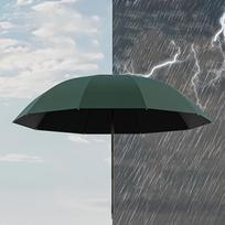 130CM Dydelis itin didelis skėtis vyrams ir moterims, trijų asmenų dvigubo naudojimo skėtis nuo saulės ir lietaus, sustiprintas žalia