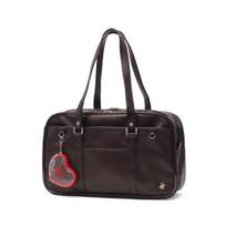 BEVERLY HILLS POLO CLUB Faux Leather School Bag Boston Bag Brown Black High School Girls Boys with Pouch bp003 x Beige Water-repellent (Brown [26])