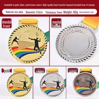 Customizable Gold, Silver, and Bronze Badminton Medals – Metal Competition Awards with Logo Printing Available