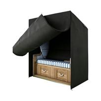 Sūpynių uždangalas lauko sąlygoms, skirtas paplūdimio kėdei 130x100x170/140cm arba 135x105x175/140cm, Oksfordo audinio, atsparus vandeniui, juodas