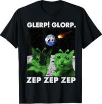 Gnarp Cat Silly Alien Cat Meme Brainrot Meme Funny Silly Cat T-Shirt S įvairiaspalvis
