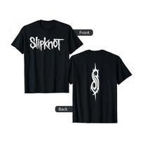 White Logo Slipknot Punk Rock Band T-Shirt 100% Cotton Graphic Tee Men Women Summer Streetwear Top S įvairiaspalvis