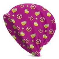 JoJo's Bizarre Adventure Josuke Dio Anime Skullies Beanies Pattern Magenta Knitted Hat Winter Warm Bonnet Hats Unisex Ski Cap One Size beige