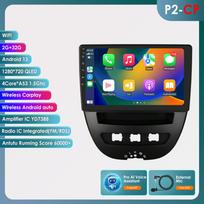 Ossuret Carplay 2din Android Automagnetola Peugeot 2005 Toyota Aygo 2014 Citroen C1 Automagnetolai Multimedia Vaizdo Grotuvas GPS Navigacija Carplay Auto 4G RDS DVR P2CP 4Core 2G 32G AI
