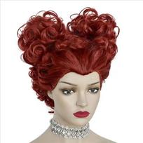 Suaugusiųjų moterų perukas trumpas garbanotas raudonas perukas Cosplay kostiumui perukas Raudonas rudas trumpas garbanotas perukas Raudonos rudos garbanotos bandelės Queen Cosplay Afro ruda