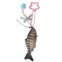 Unique Mobile Strap Simulated Fish and Pentagrams Bowknot Phone Lanyard Backpack Ornament for Stylish Everyday Use juoda