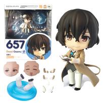 10CM Anime Bungo Stray Dogs Dazai Osamu Figure Action #657 Replacement Face Accessories Model Toy Gift Collection PVC OB11 With box